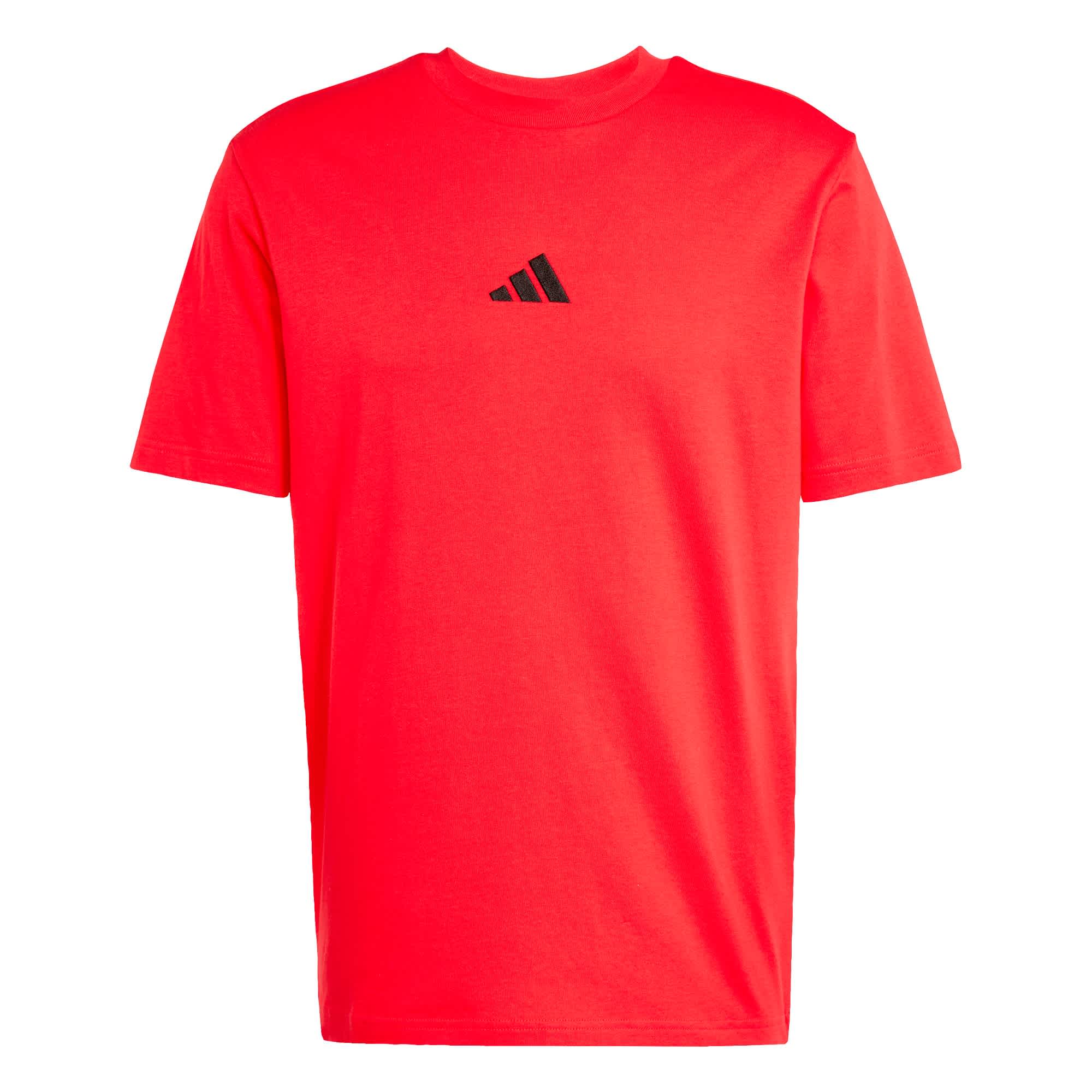 Foto 1 | Playera Essentials Logo Pequeño Tejido Jersey Adidas Rojo Hombre