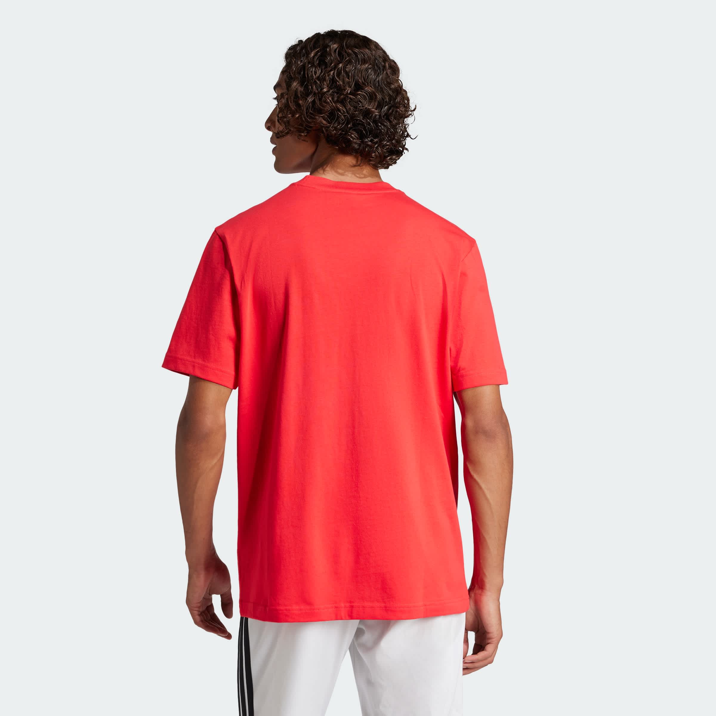 Foto 5 pulgar | Playera Essentials Logo Pequeño Tejido Jersey Adidas Rojo Hombre