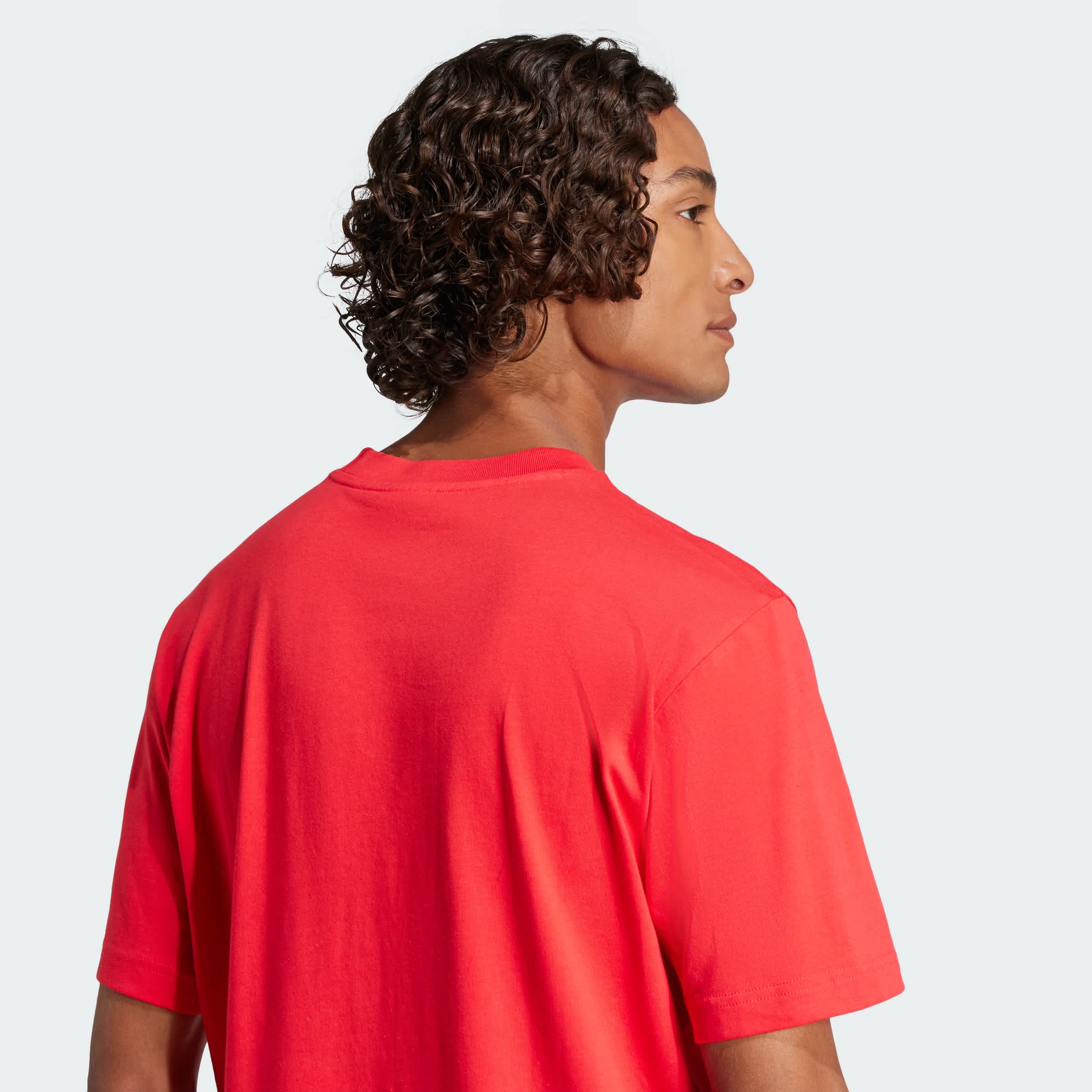Foto 7 | Playera Essentials Logo Pequeño Tejido Jersey Adidas Rojo Hombre