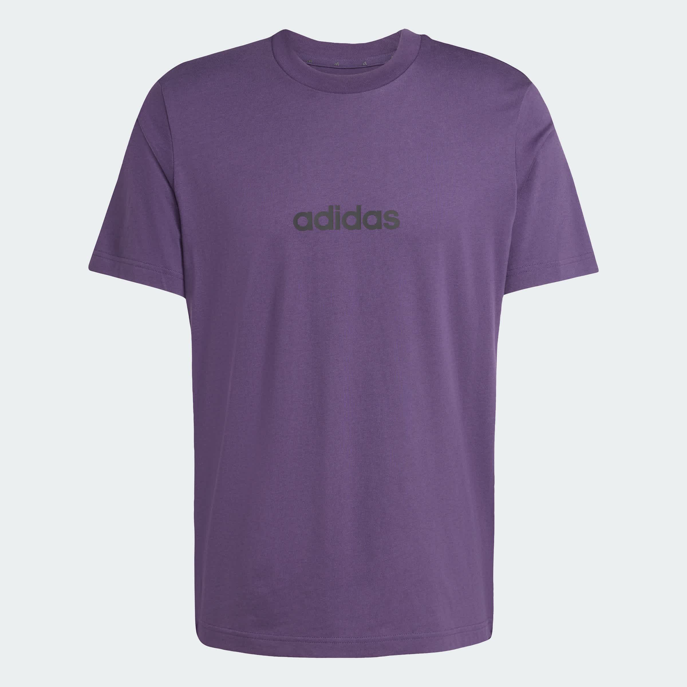 Foto 3 pulgar | Playera Essentials Linear Single Jersey Adidas Violeta Hombre