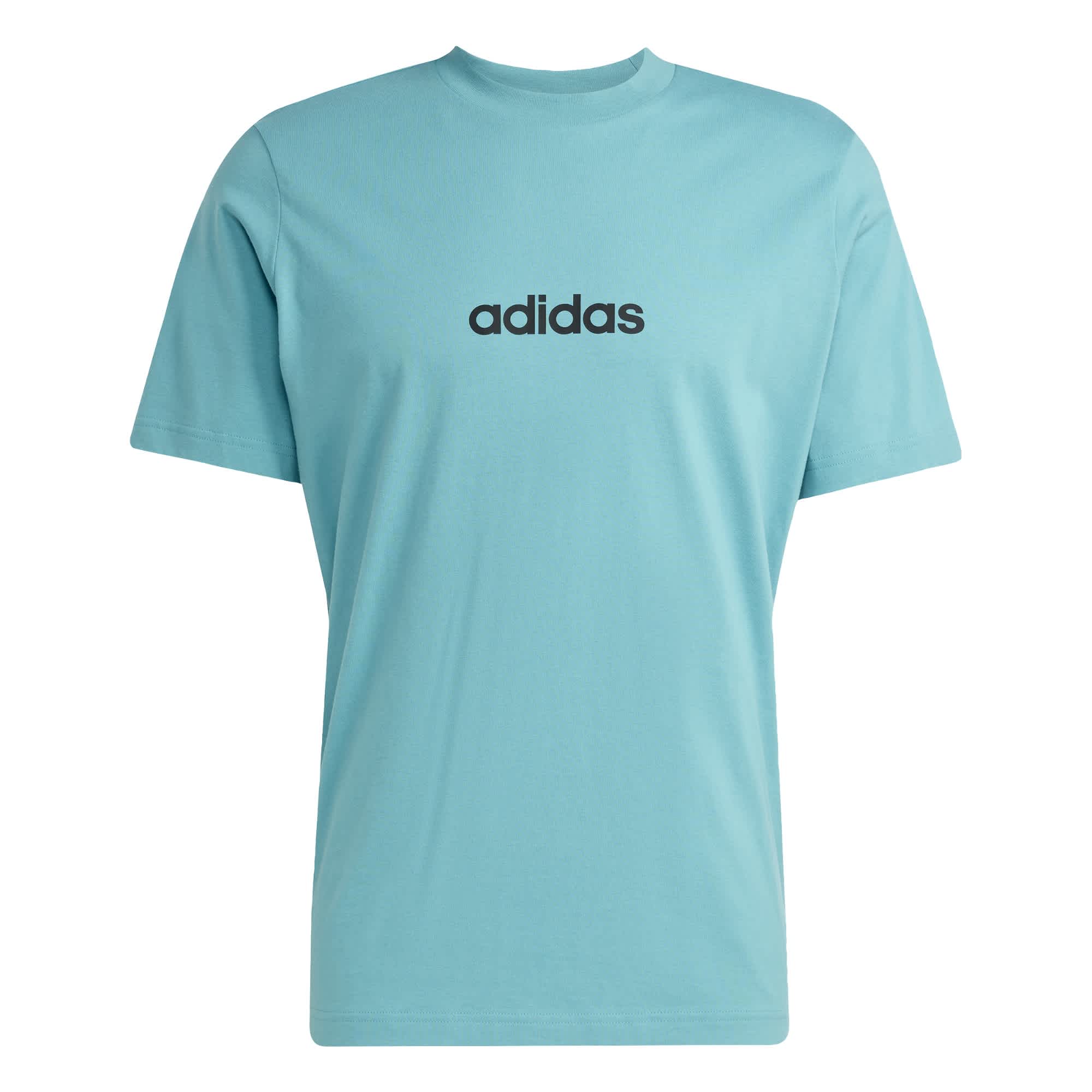 Playera Essentials Linear Single Jersey Adidas Turquesa Hombre