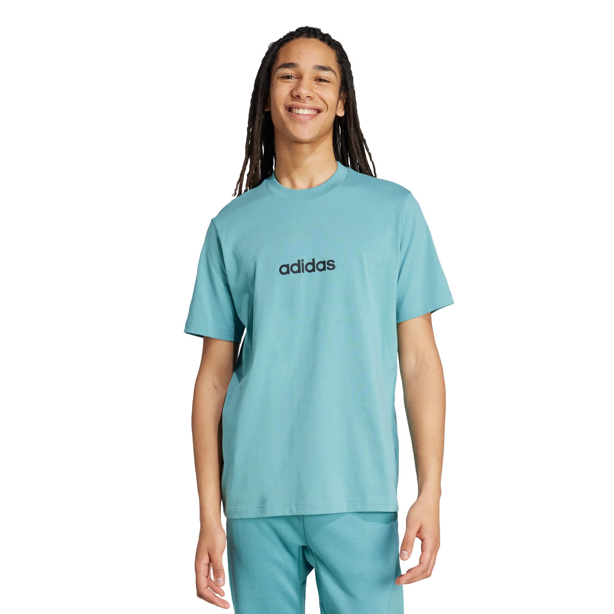 Foto 2 | Playera Essentials Linear Single Jersey Adidas Turquesa Hombre