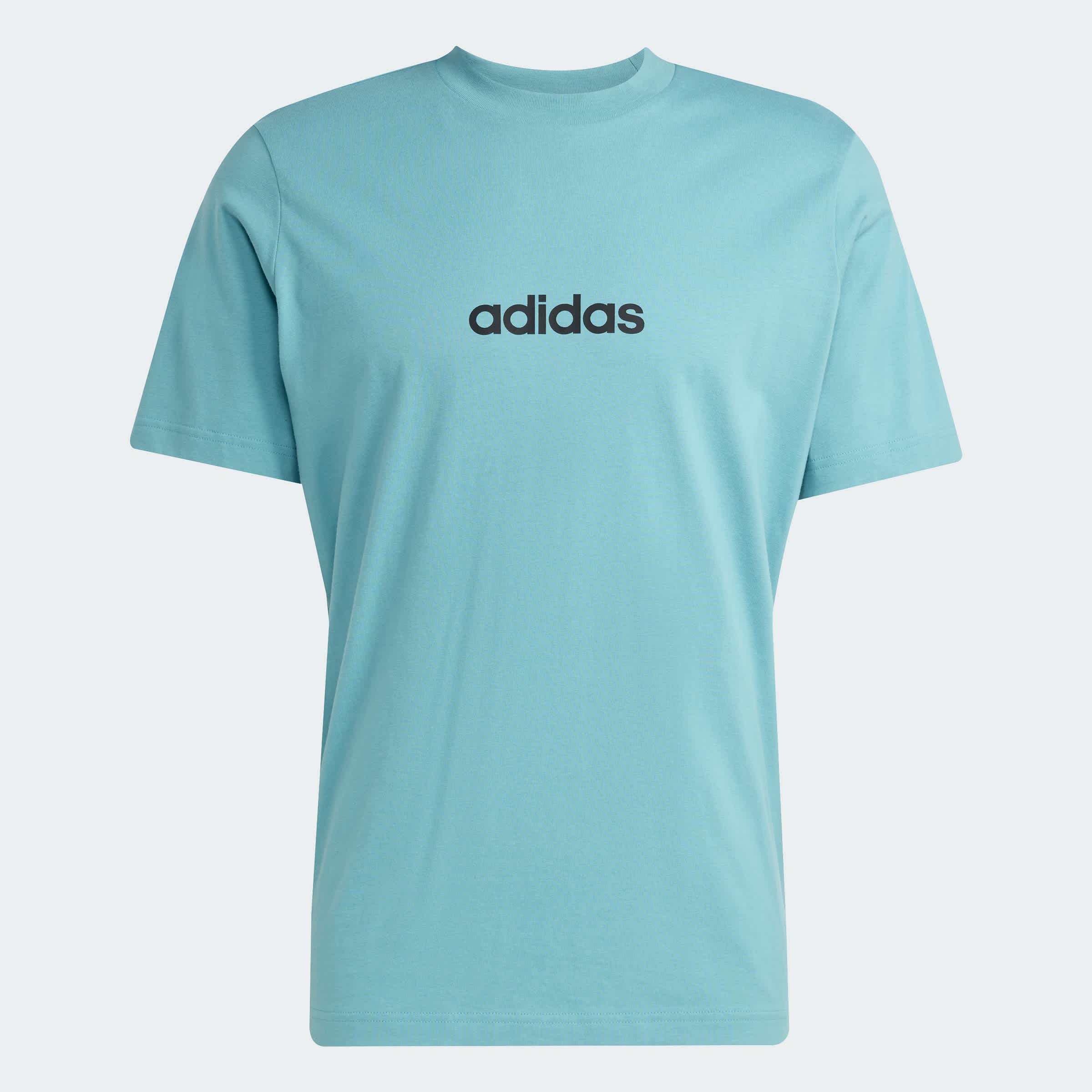 Foto 4 pulgar | Playera Essentials Linear Single Jersey Adidas Turquesa Hombre
