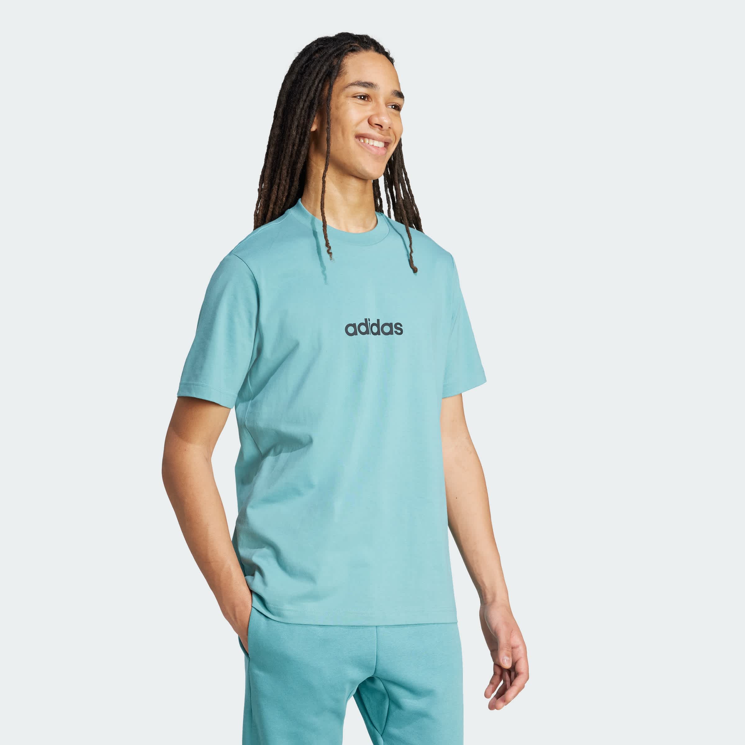 Foto 6 pulgar | Playera Essentials Linear Single Jersey Adidas Turquesa Hombre