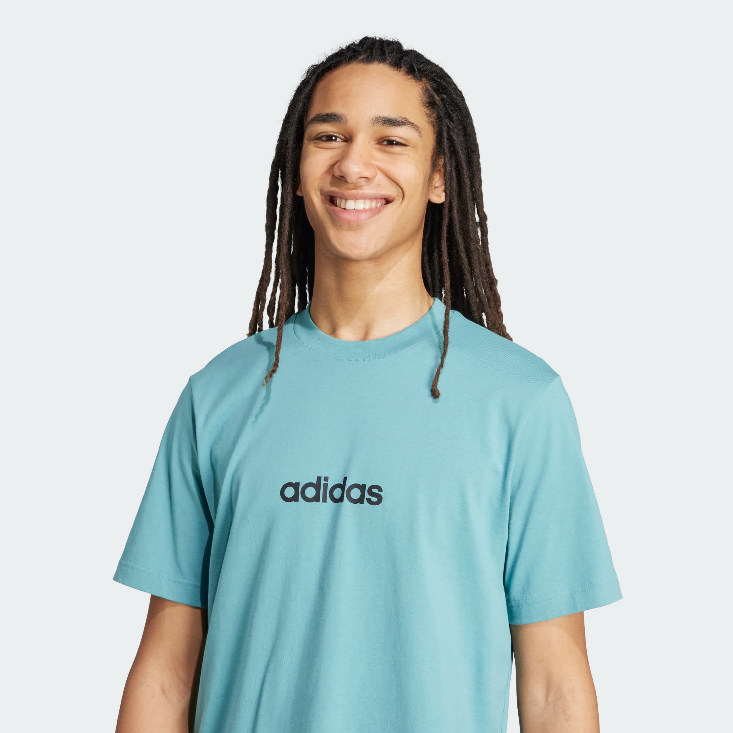 Foto 7 pulgar | Playera Essentials Linear Single Jersey Adidas Turquesa Hombre