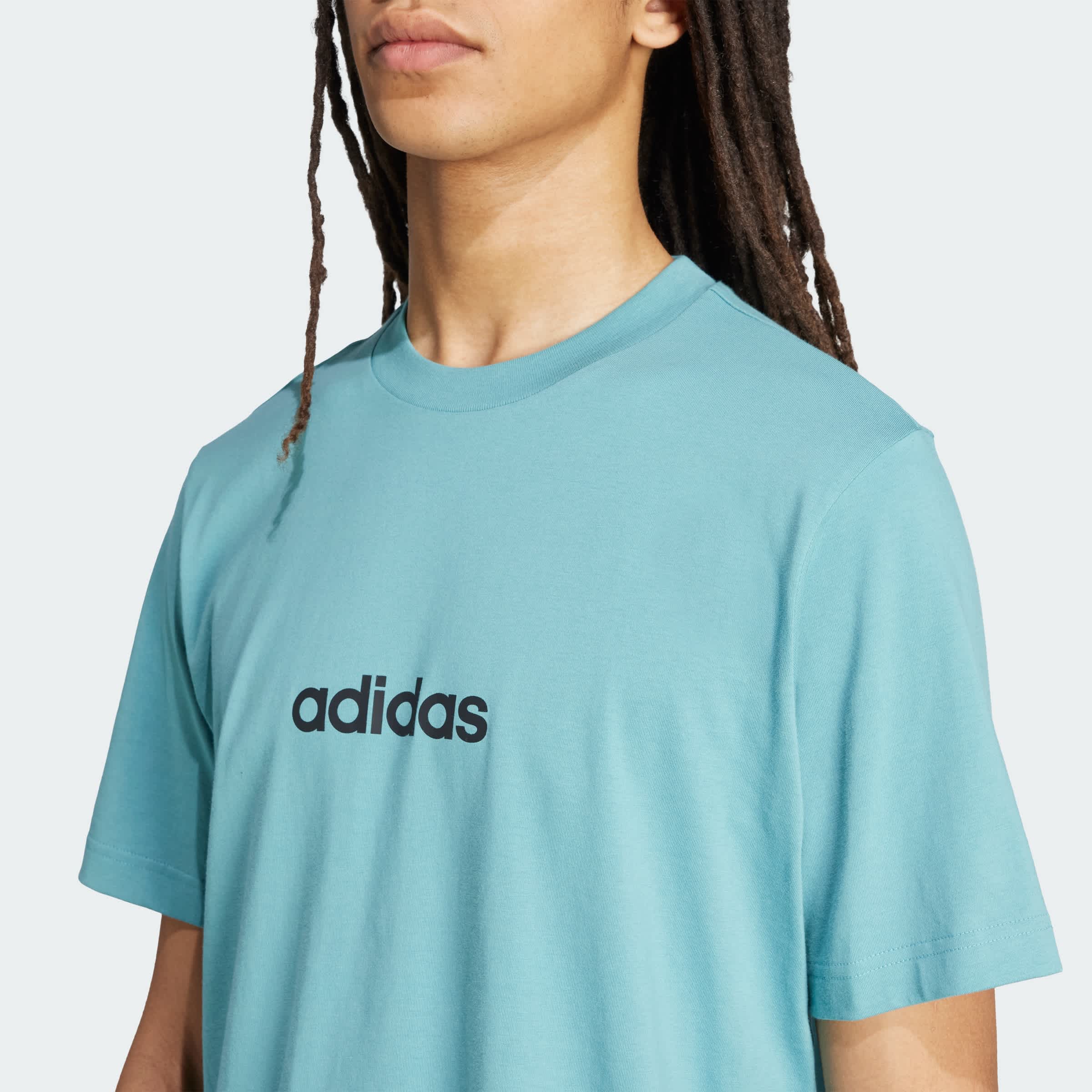 Foto 8 pulgar | Playera Essentials Linear Single Jersey Adidas Turquesa Hombre
