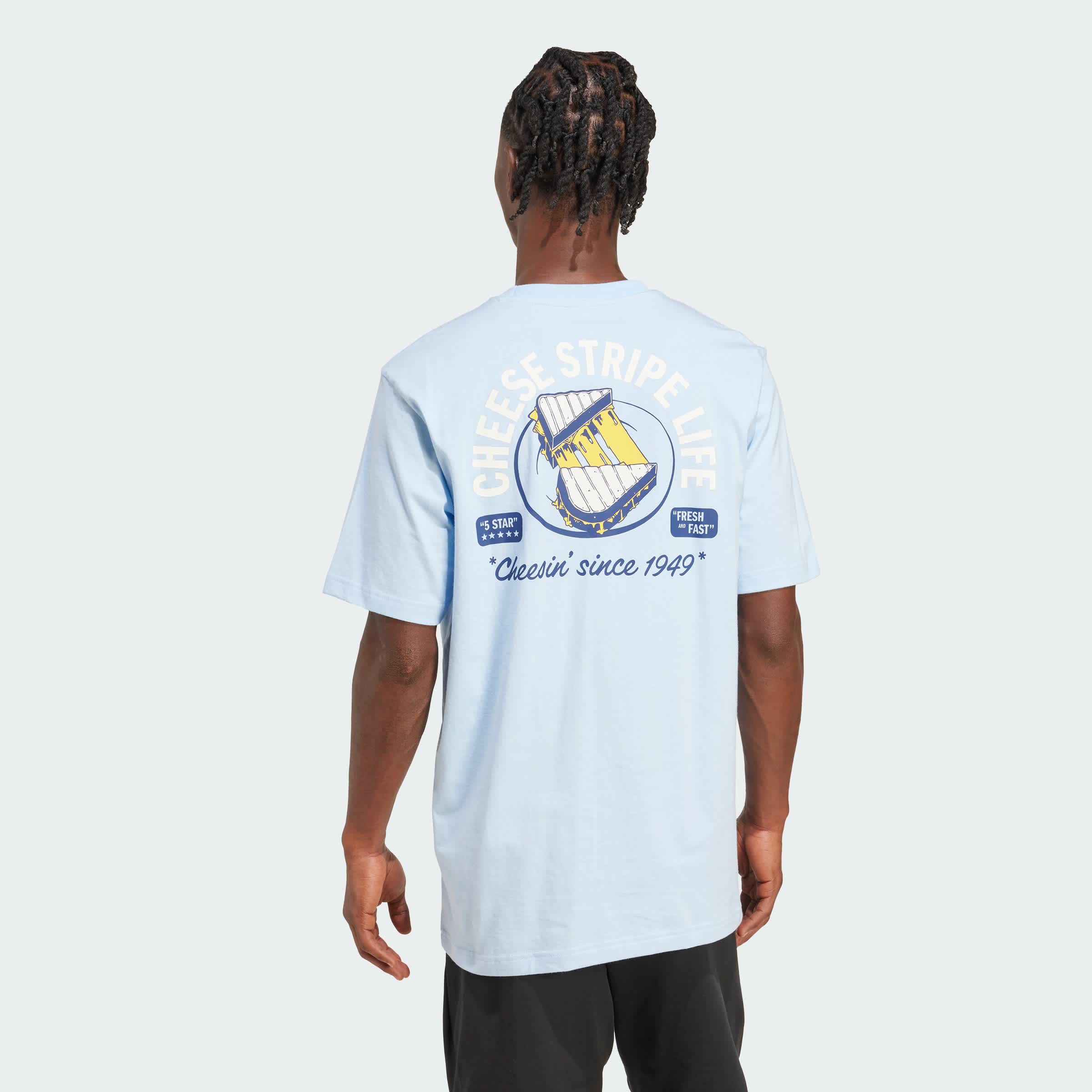 Foto 5 pulgar | Playera Graphic Food Grilled Cheese Adidas Azul Hombre