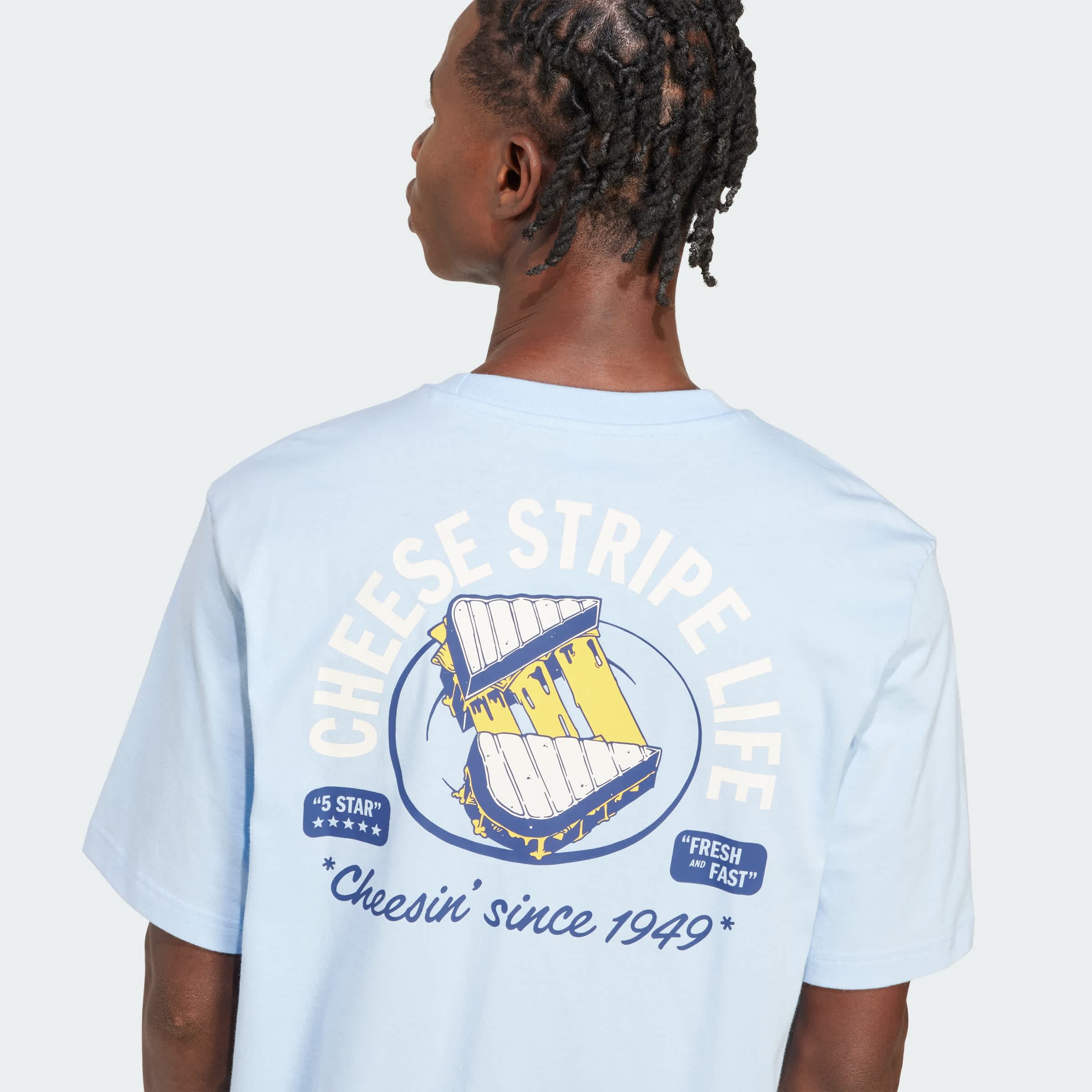 Foto 8 pulgar | Playera Graphic Food Grilled Cheese Adidas Azul Hombre