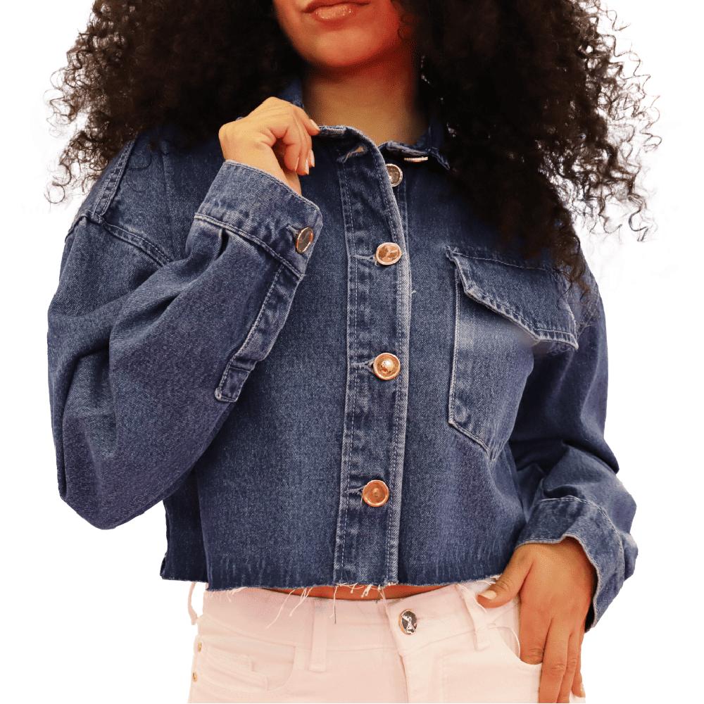 Foto 2 pulgar | Chamarra Jeanswest De Mezclilla Para Dama Tipo Crop Top Azul