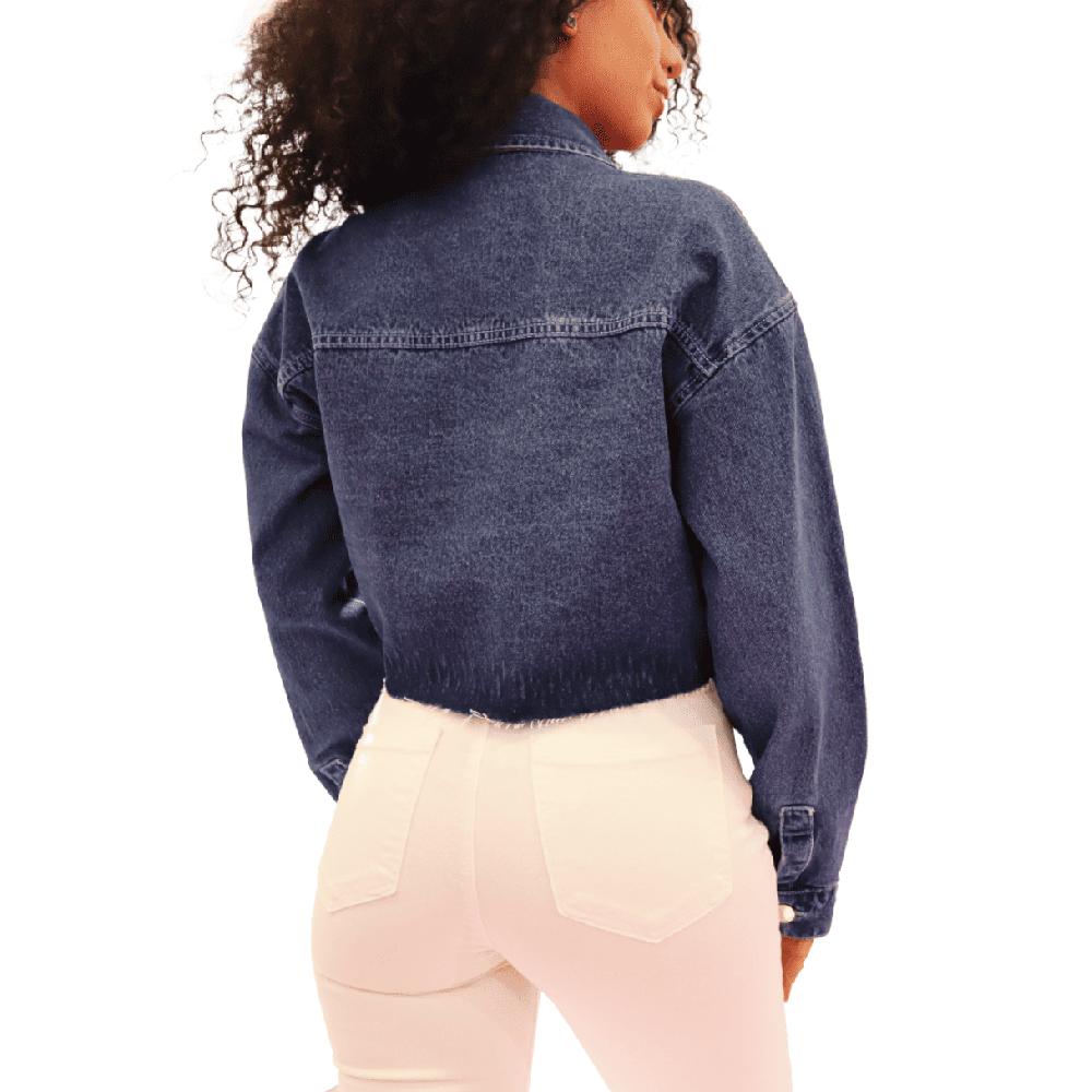 Foto 3 pulgar | Chamarra Jeanswest De Mezclilla Para Dama Tipo Crop Top Azul