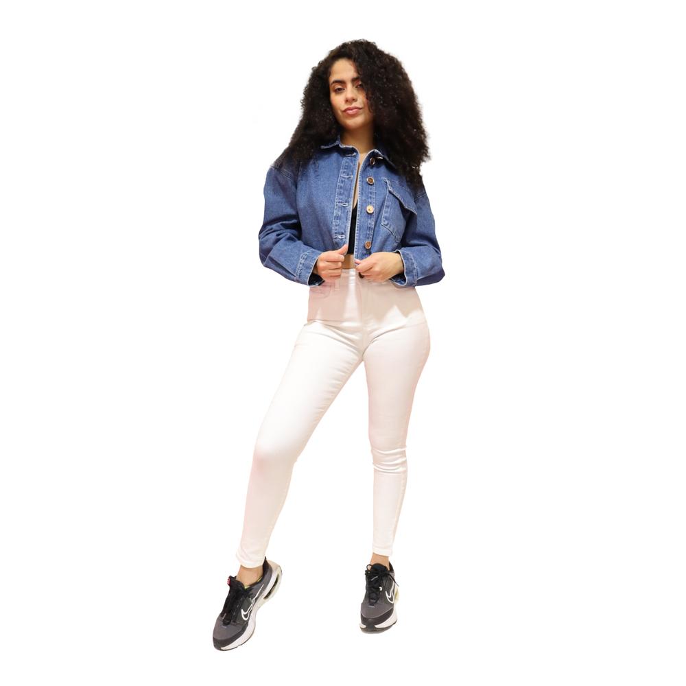 Foto 4 pulgar | Chamarra Jeanswest De Mezclilla Para Dama Tipo Crop Top Azul