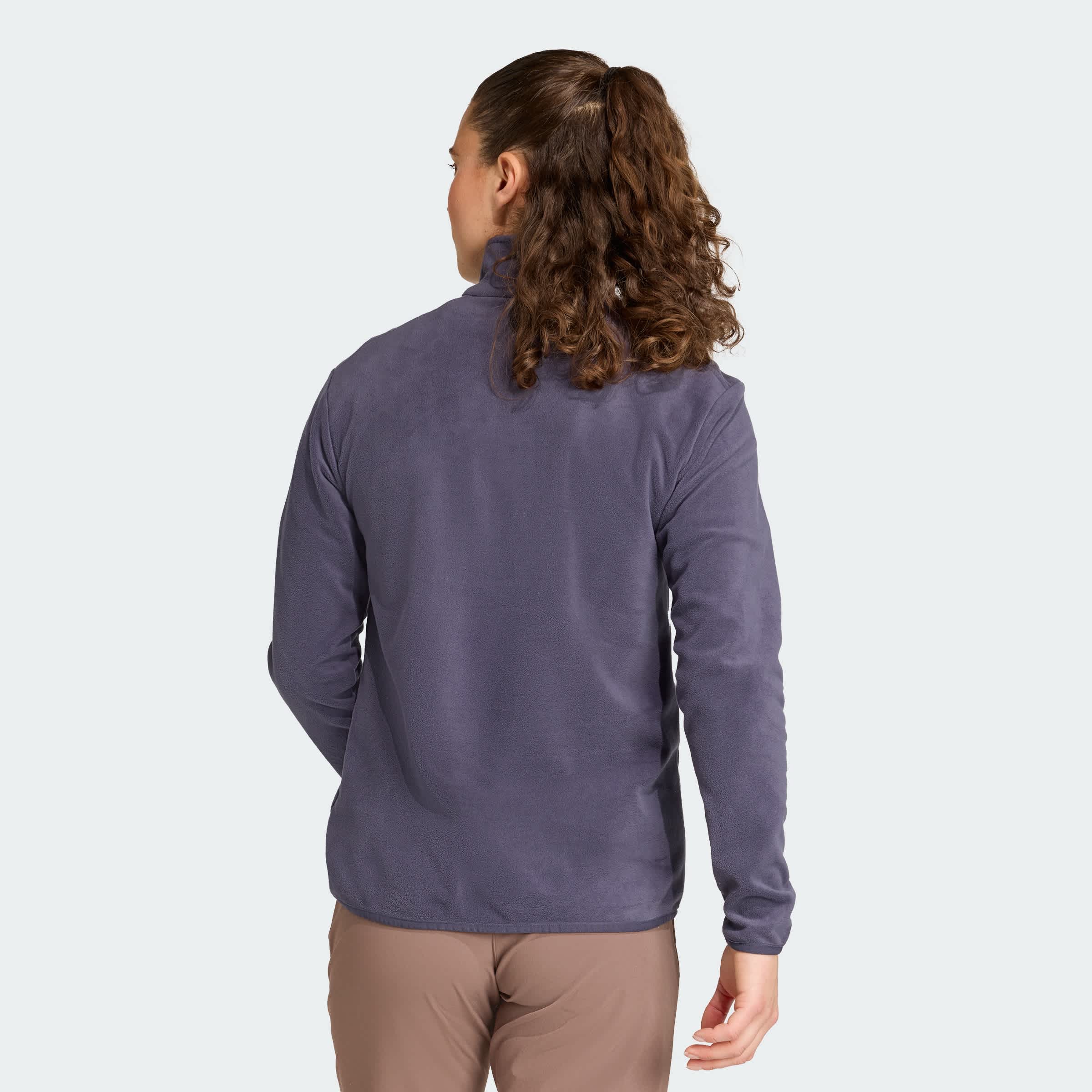 Foto 4 | Chamarra Multi Essentials 1/2 Zip Felpa Adidas Azul Mujer