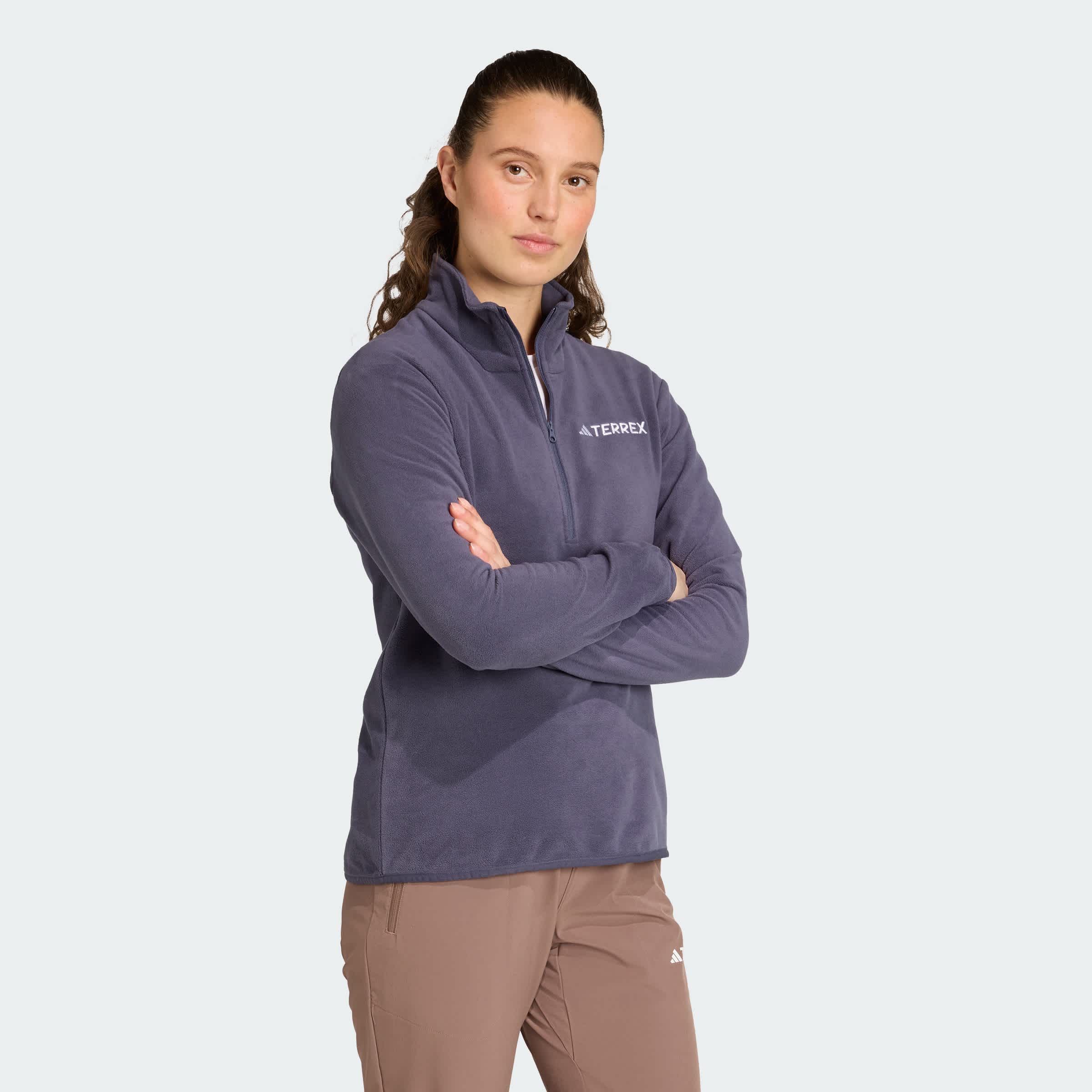 Foto 6 pulgar | Chamarra Multi Essentials 1/2 Zip Felpa Adidas Azul Mujer