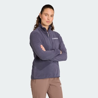 Foto 5 | Chamarra Multi Essentials 1/2 Zip Felpa Adidas Azul Mujer
