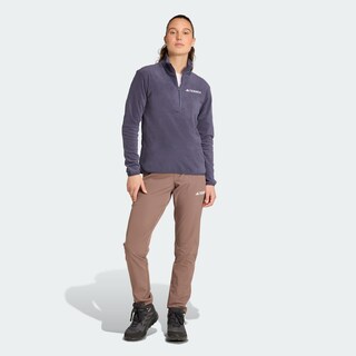 Foto 8 | Chamarra Multi Essentials 1/2 Zip Felpa Adidas Azul Mujer
