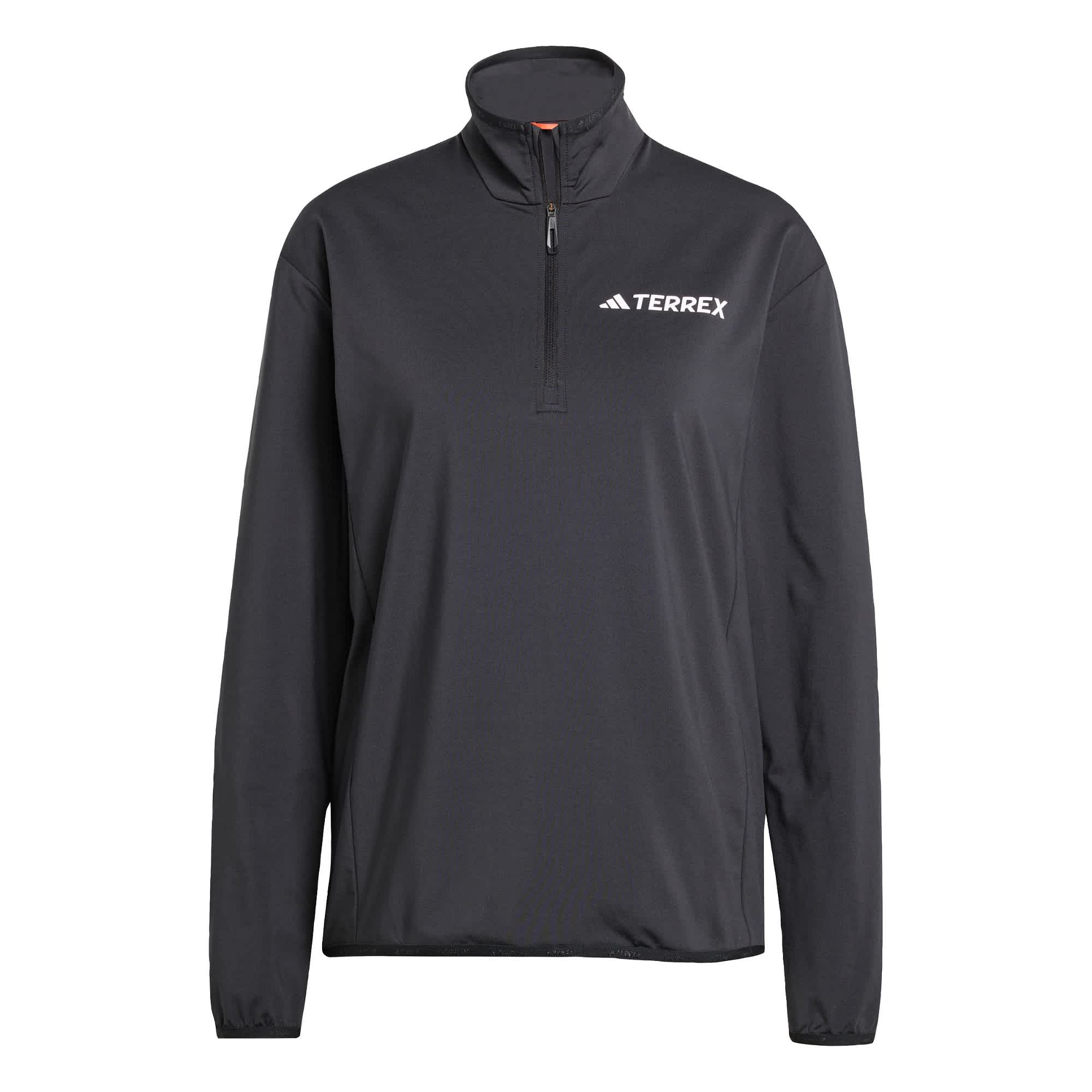 Foto 2 pulgar | Chaqueta De Felpa Terrex Multi Climawarm Técnica Con Medio Cierre Adidas Negro Mujer