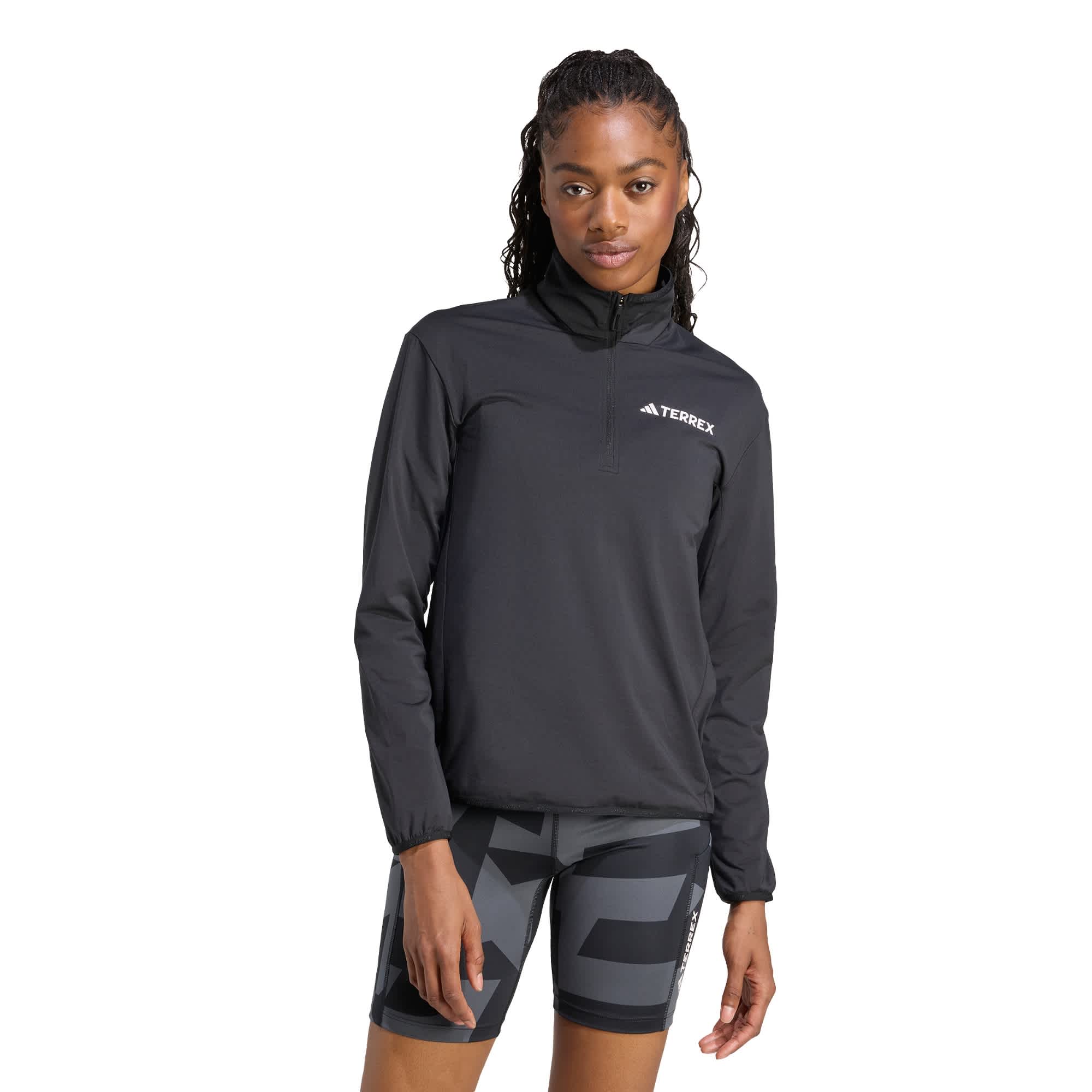 Foto 3 pulgar | Chaqueta De Felpa Terrex Multi Climawarm Técnica Con Medio Cierre Adidas Negro Mujer