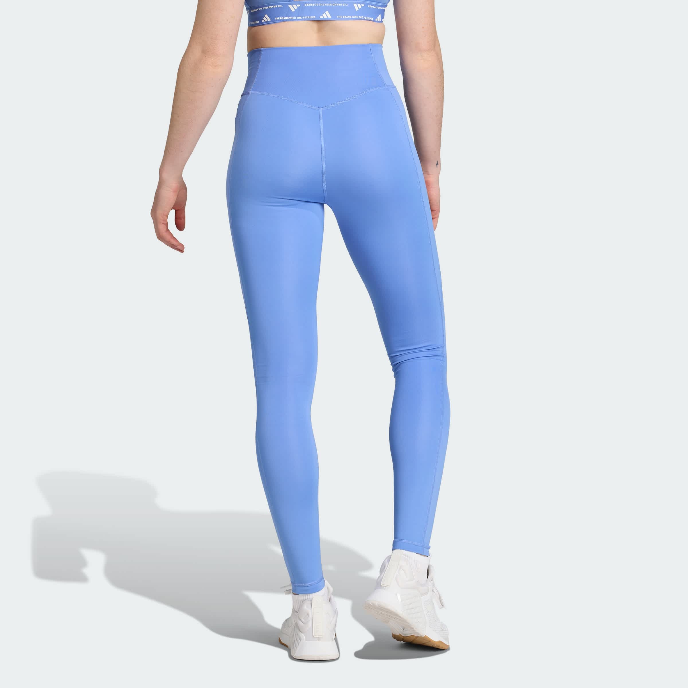 Foto 5 pulgar | Mallas Largo Completo Optime Essentials Stash Pocket Adidas Azul Mujer