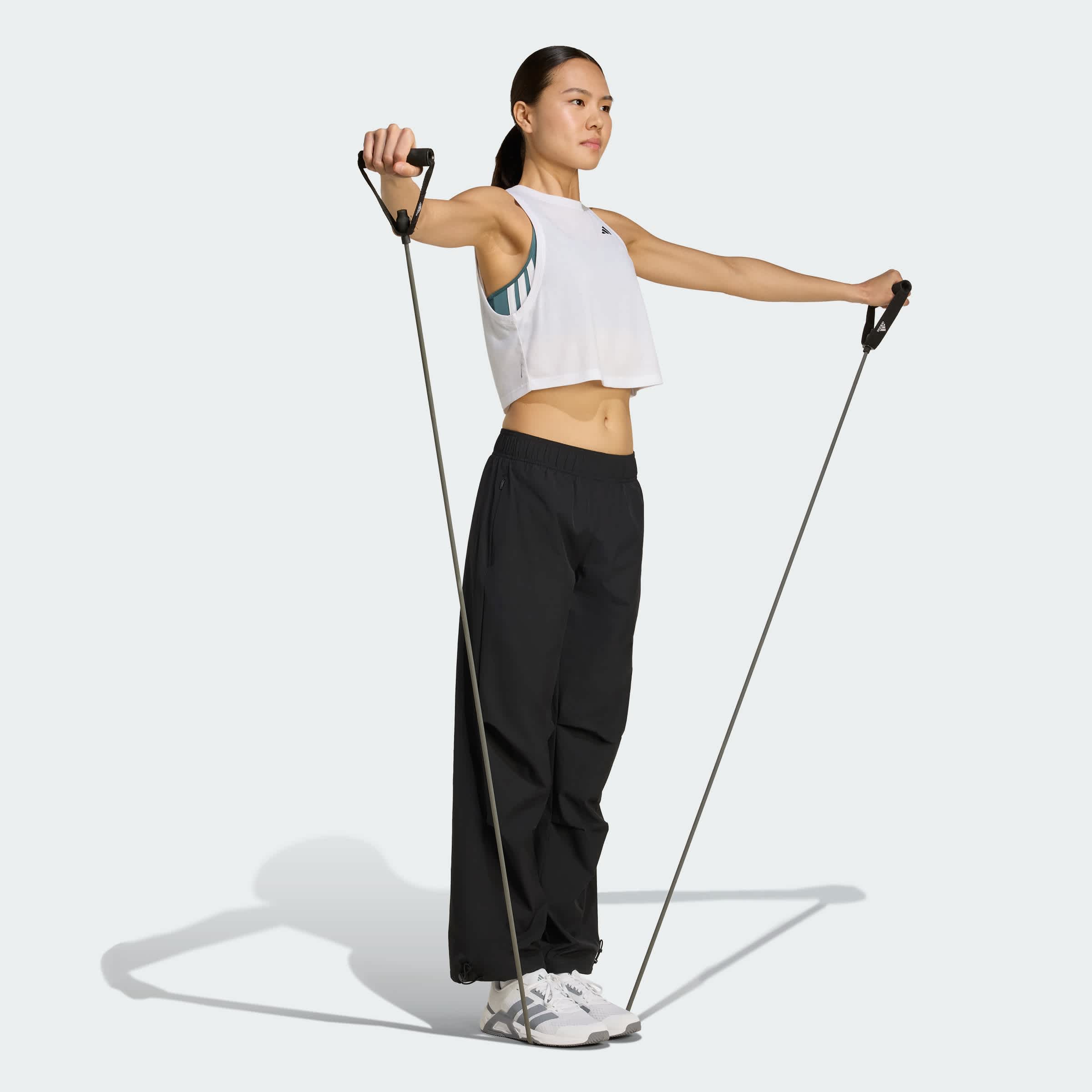 Foto 5 | Pants De Entrenamiento Workout Essentials Tejidos Adidas Negro Mujer