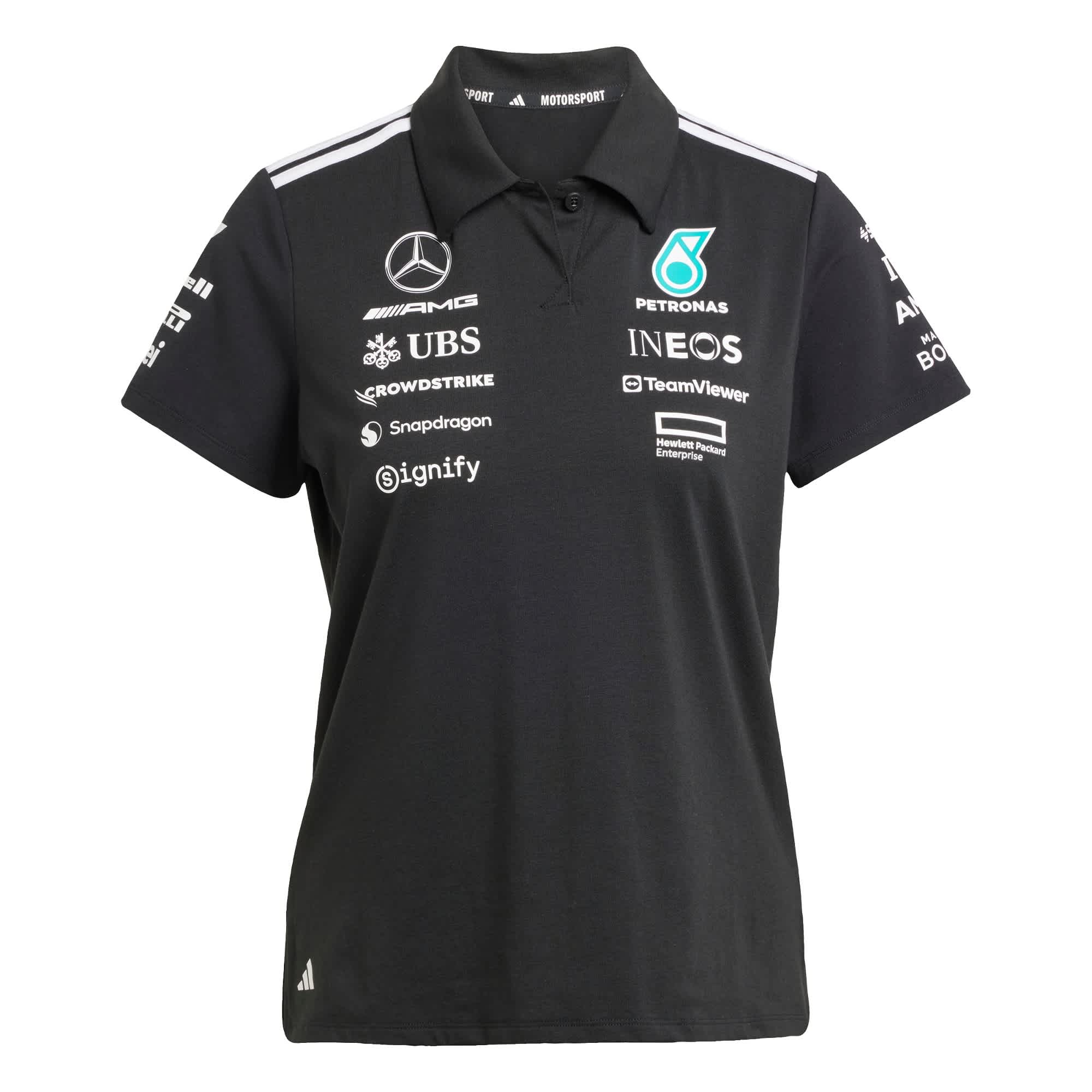 Foto 2 pulgar | Playera Polo Negra Mercedes - Amg Petronas Formula One Team Adidas Negro Mujer