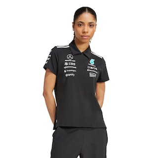 Foto 2 | Playera Polo Negra Mercedes - Amg Petronas Formula One Team Adidas Negro Mujer