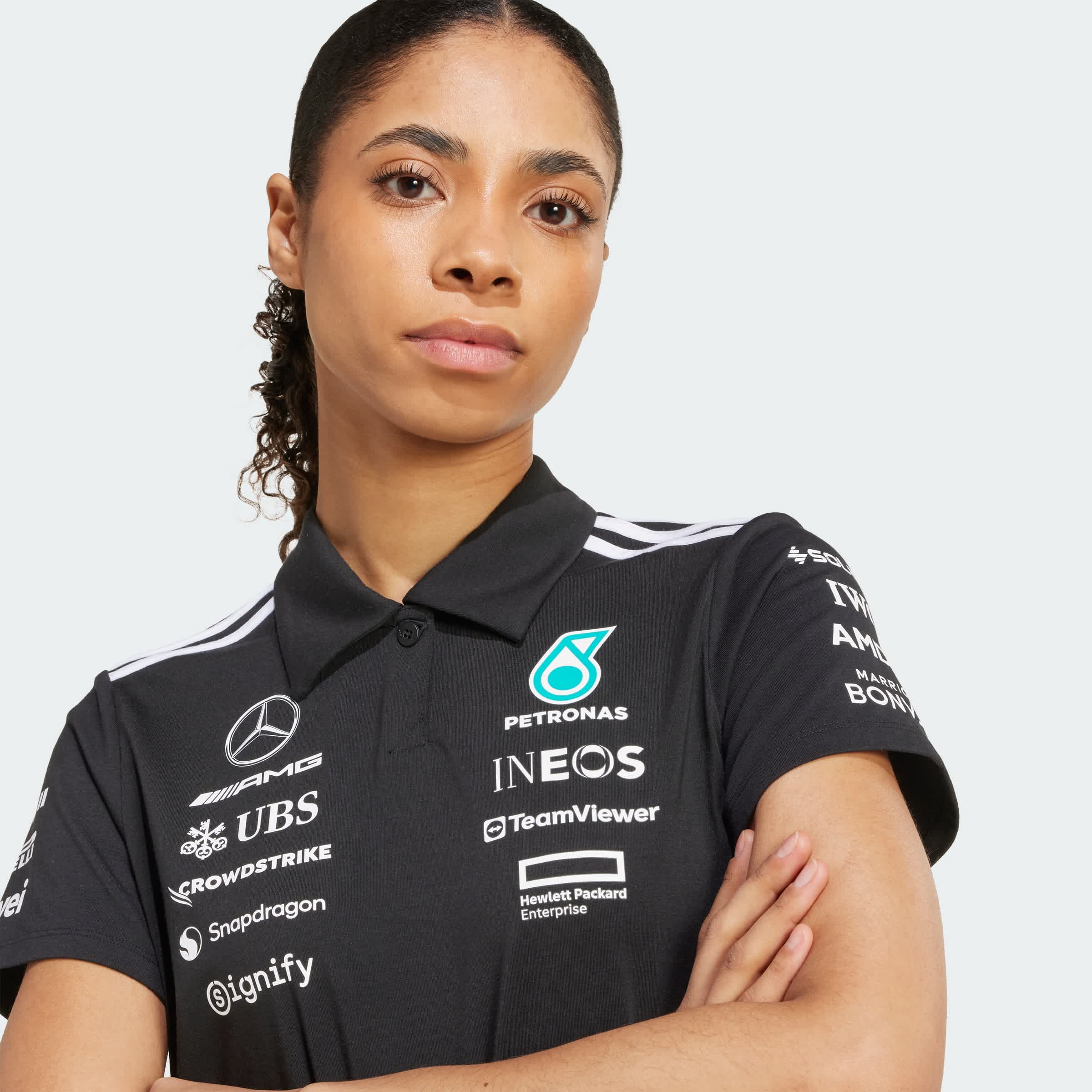 Foto 8 pulgar | Playera Polo Negra Mercedes - Amg Petronas Formula One Team Adidas Negro Mujer