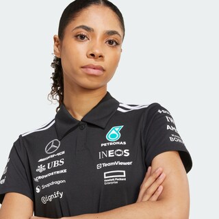 Foto 7 | Playera Polo Negra Mercedes - Amg Petronas Formula One Team Adidas Negro Mujer