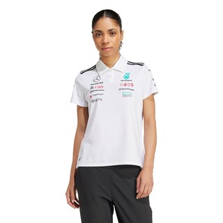 Foto 1 | Playera Polo Mercedes - Amg Petronas Formula One Team White Adidas Blanco Mujer