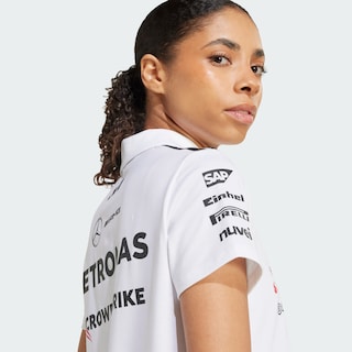Foto 3 | Playera Polo Mercedes - Amg Petronas Formula One Team White Adidas Blanco Mujer