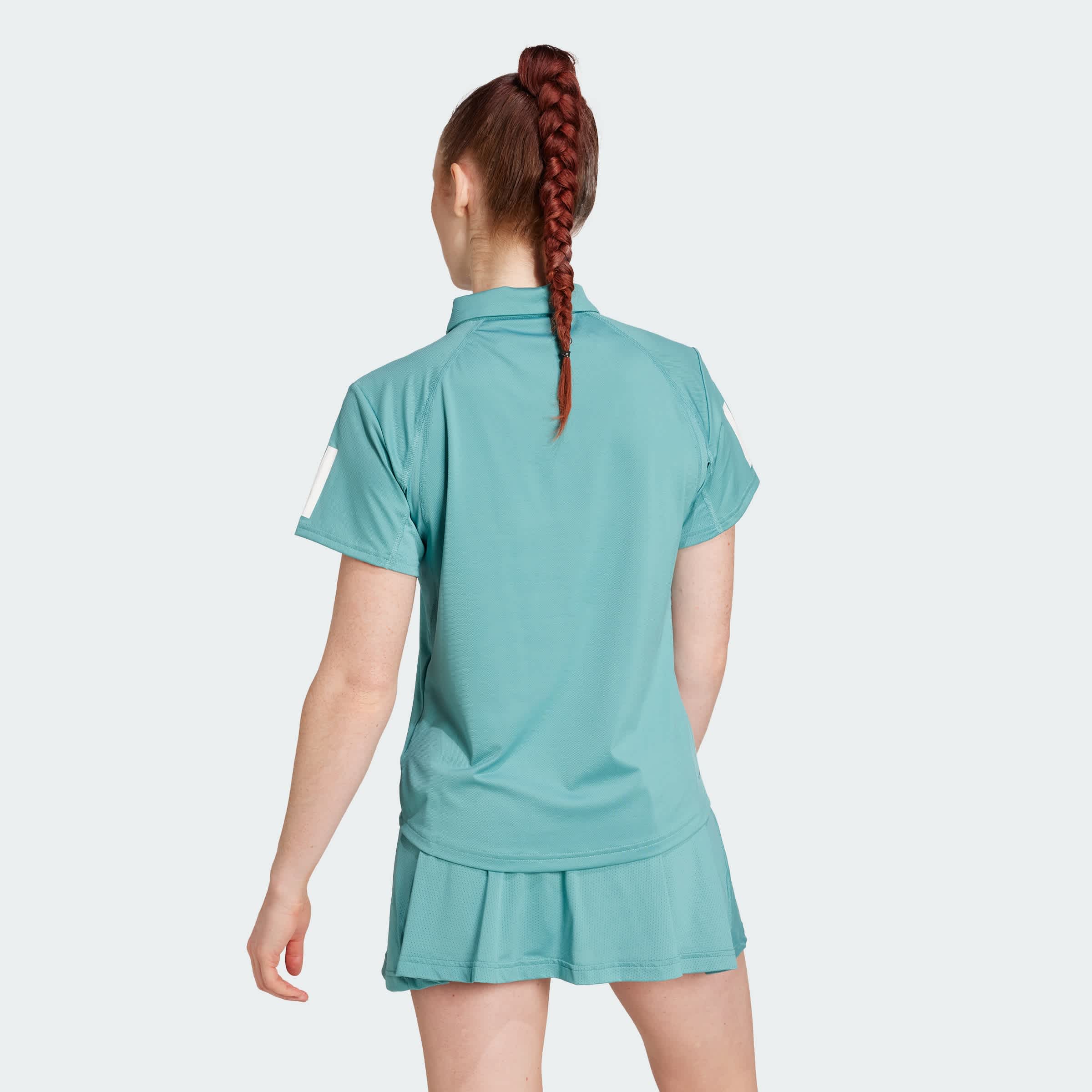 Foto 5 pulgar | Playera Polo De Tenis Club Climacool 3 Franjas Adidas Turquesa Mujer