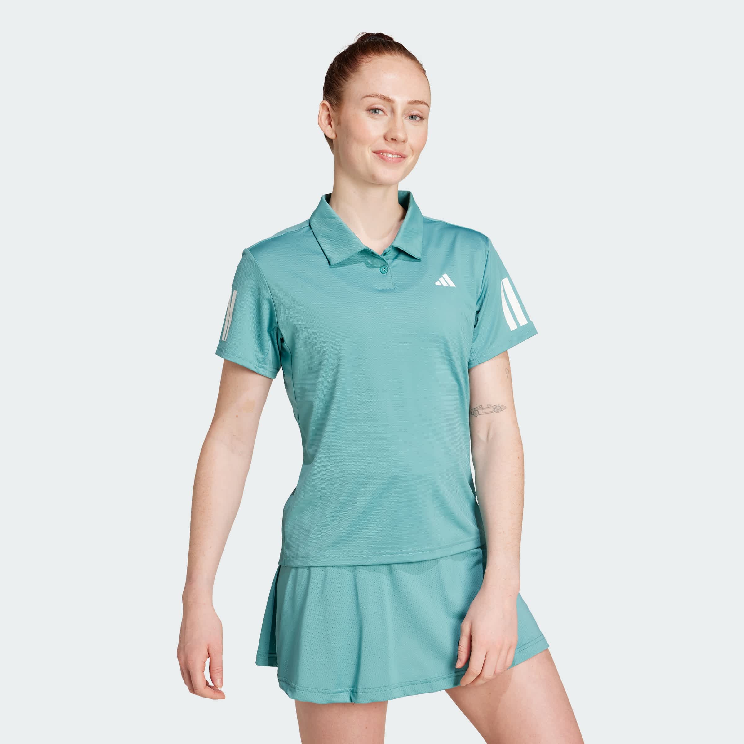 Foto 6 pulgar | Playera Polo De Tenis Club Climacool 3 Franjas Adidas Turquesa Mujer