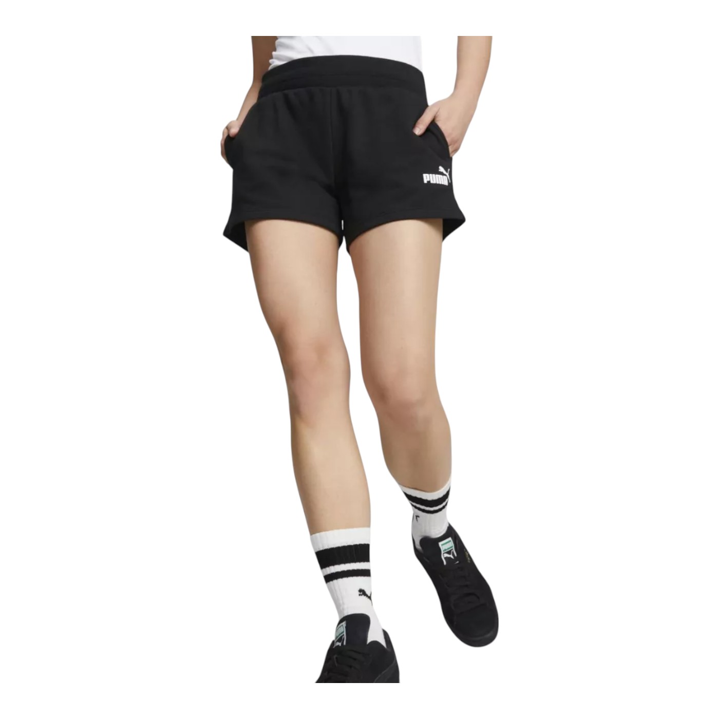 Short Puma Ess 4  Sweat Shorts Tr Para Mujer Color Negro Modelo 58682401