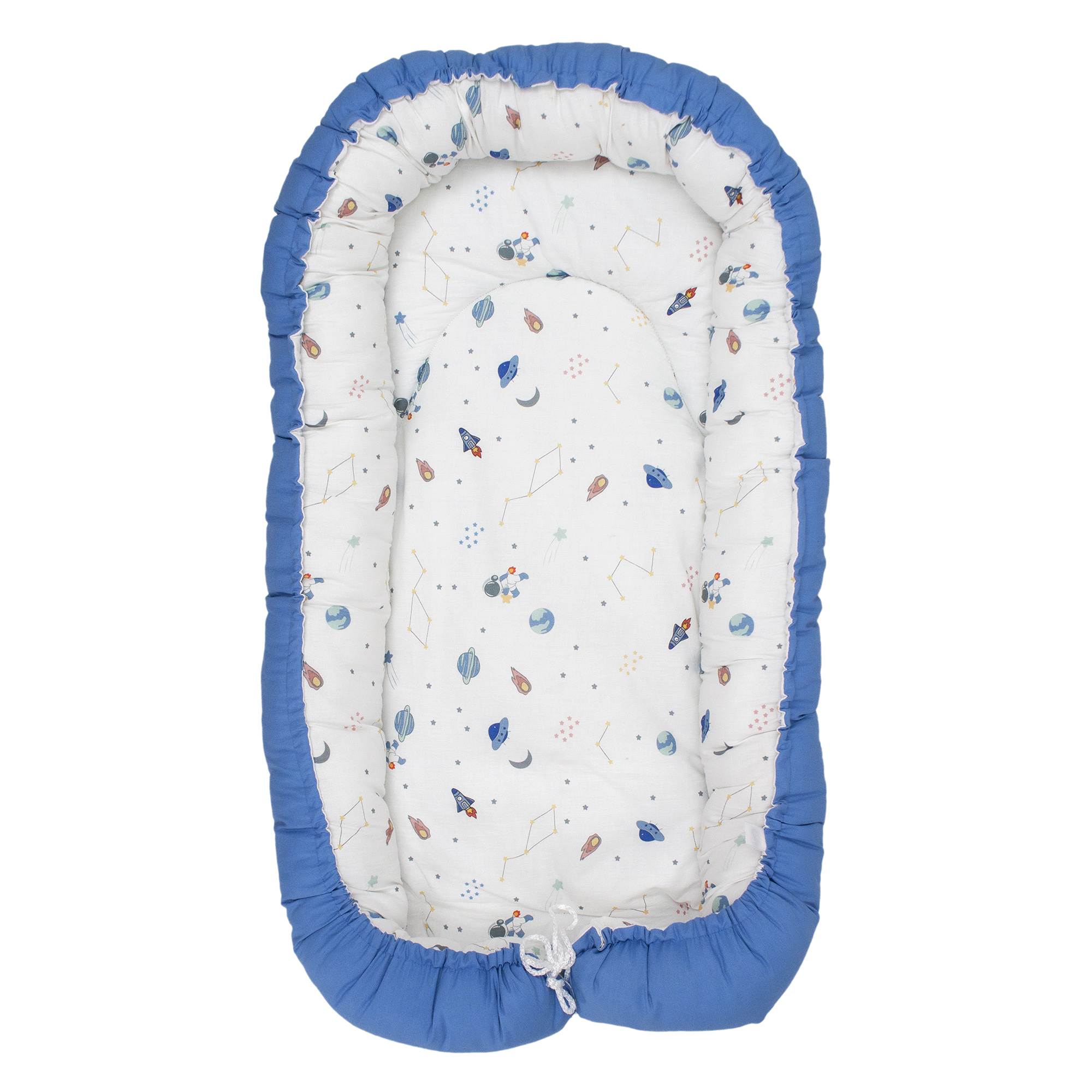 Nido Cama para Bebé Cary color Azul Plumbago Estampado Astronauta