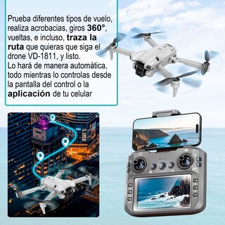 Foto 4 | Drone VAK 1811 Cámara 4K Wifi control App 4 ejes alcance 100m estabilizador color Negro