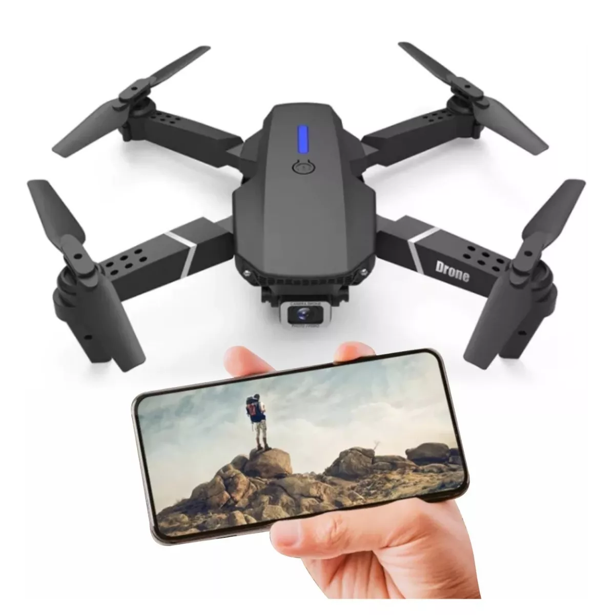 Foto 4 pulgar | Drone Mini Cámara 1080p con Control Remoto Wifi Luz Led Eo Safe Imports Esi-4618 Negro