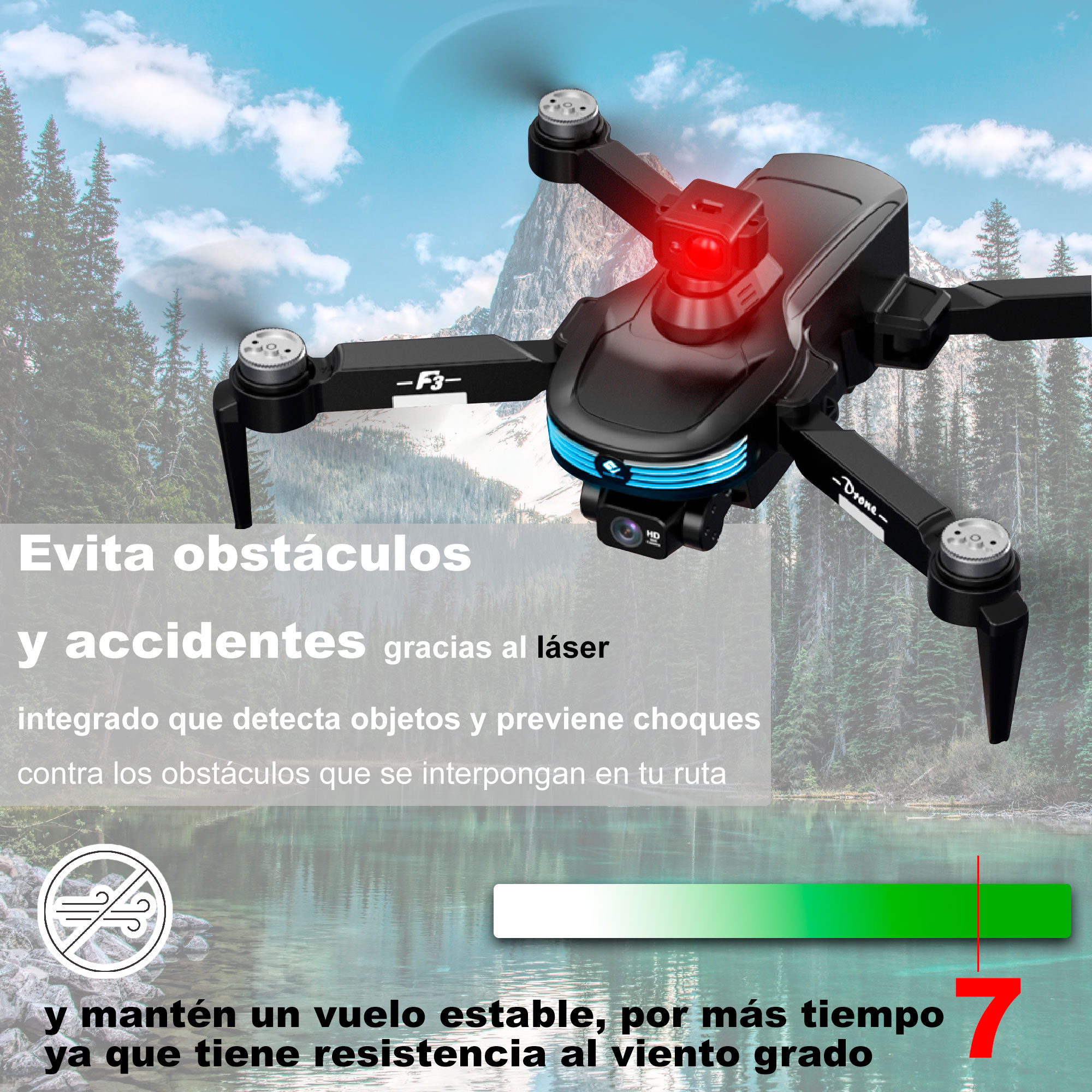 Foto 4 pulgar | Drone Vak F3pro 5g Gps Laser 2 Camaras 4k App Wifi