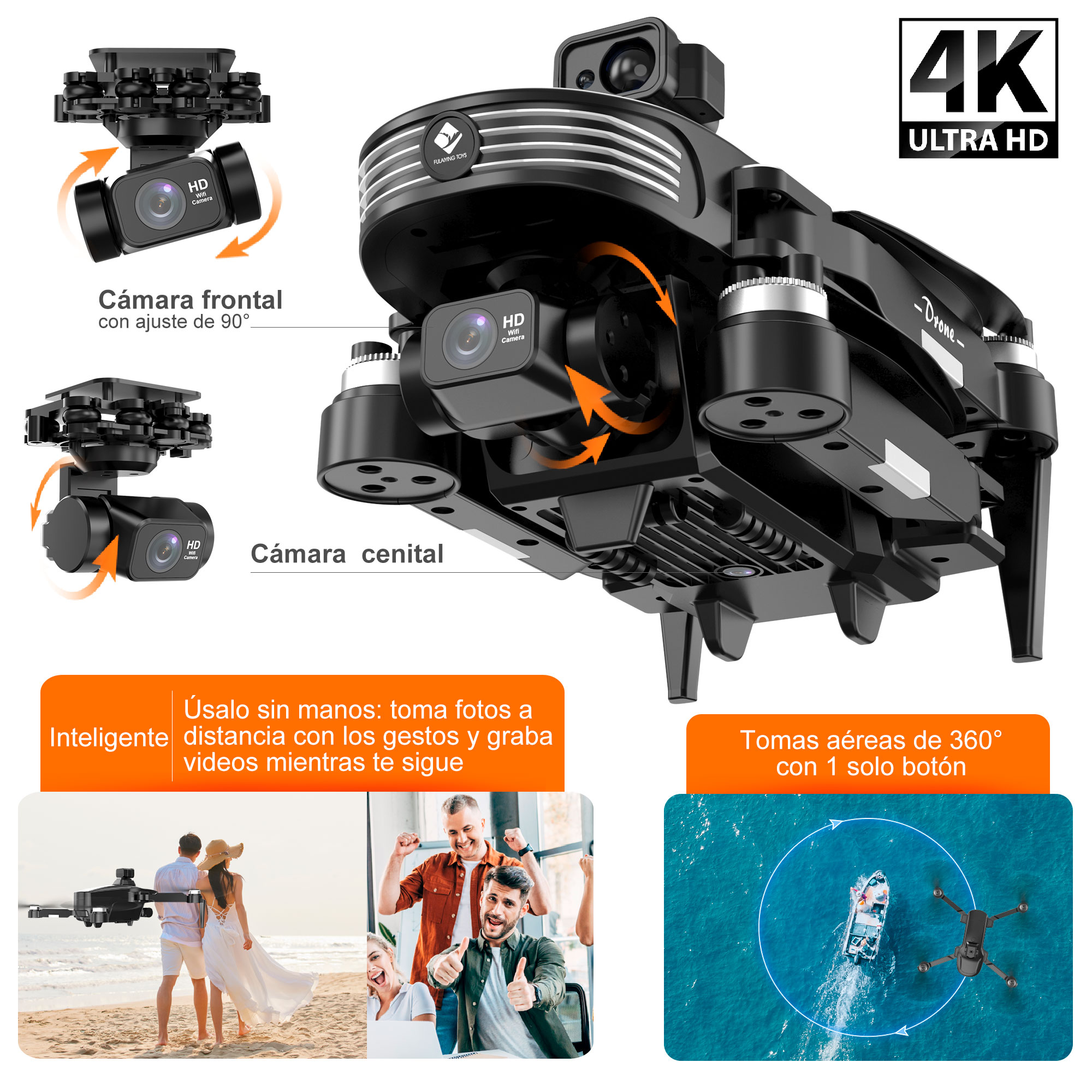 Foto 4 | Drone Vak F3pro 5g Gps Laser 2 Camaras 4k App Wifi