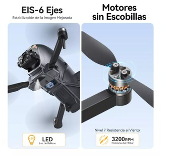 Foto 3 | Mini Drone 8k Con Dual Cámara Hd Sin Escobillas 3 Baterías