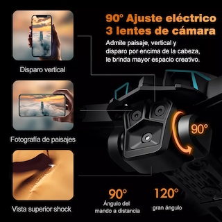 Foto 2 | Drone Max Con Dual Cámara 8k 3 Batería Eo Safe Imports Esi-16212 Gris