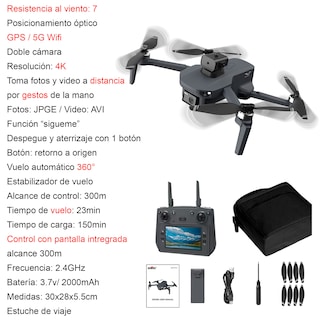 Foto 6 | Drone Vak W7 Gps Wifi Control Con Pantalla Cámara