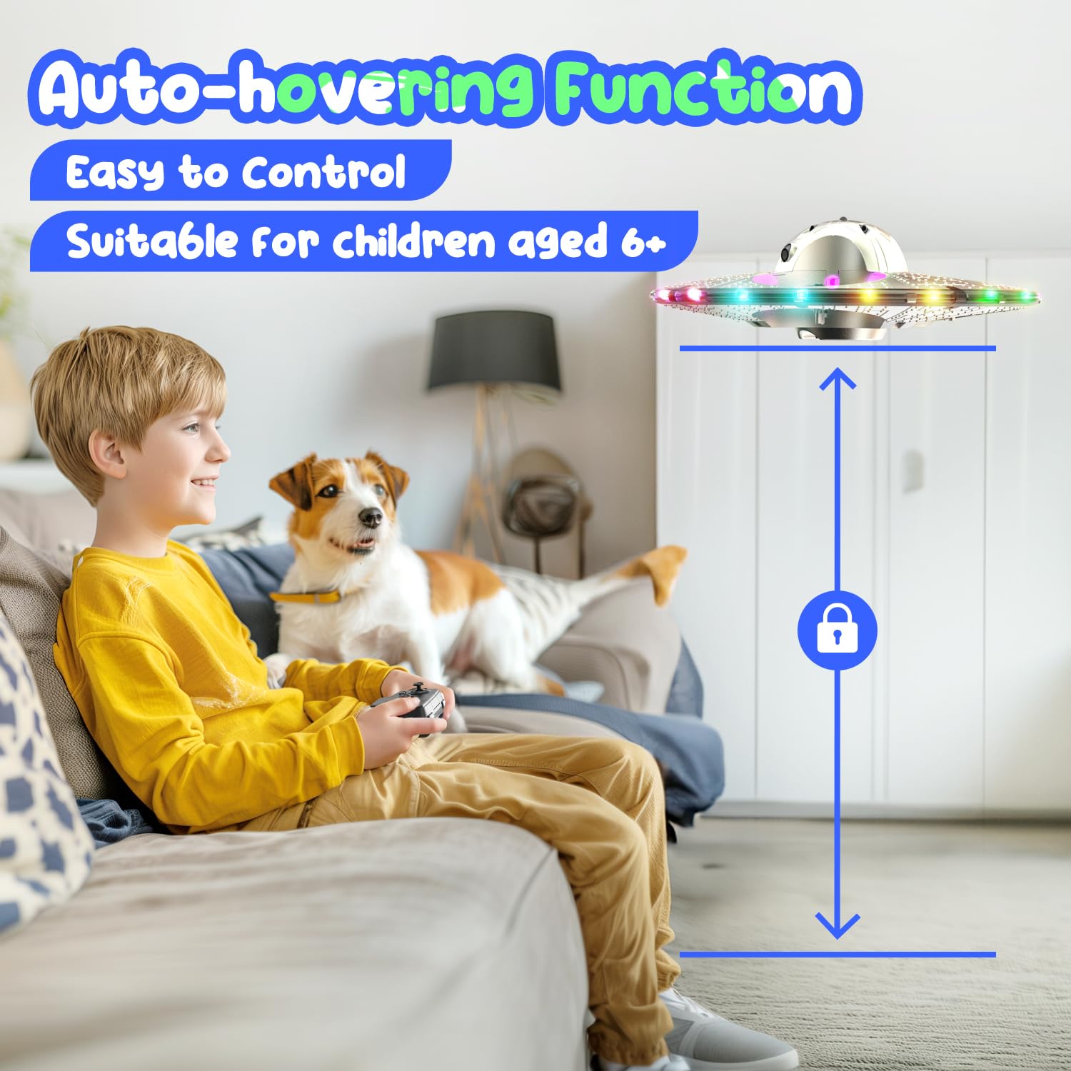 Foto 2 | Drone Holyfun Form Rc Ufo Para Niños Con Luz, 2 Pilas, 15 Minutos - Venta Internacional.