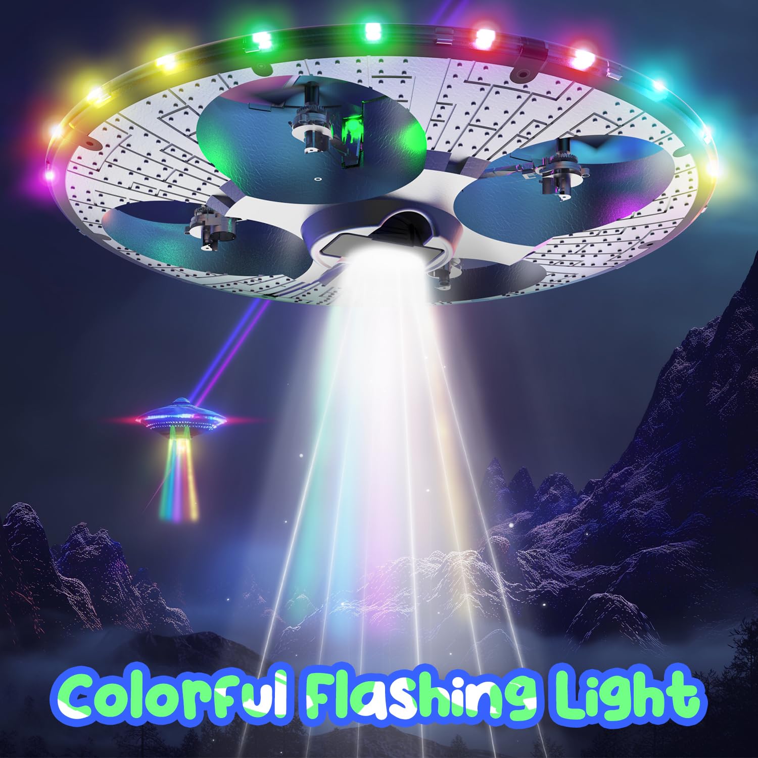 Foto 6 | Drone Holyfun Form Rc Ufo Para Niños Con Luz, 2 Pilas, 15 Minutos - Venta Internacional.