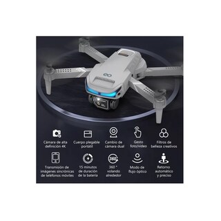 Foto 2 | Dron A Control Remoto Con Cámara 4k Hd, 3 Baterías Eo Safe Imports Esi-6510-1 Gris