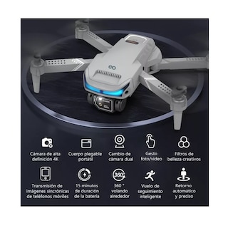 Foto 3 | Dron Cuadricóptero Xt9 A Control Remoto C/cámara 4k Hd Eo Safe Imports Esi-4613-1 Gris