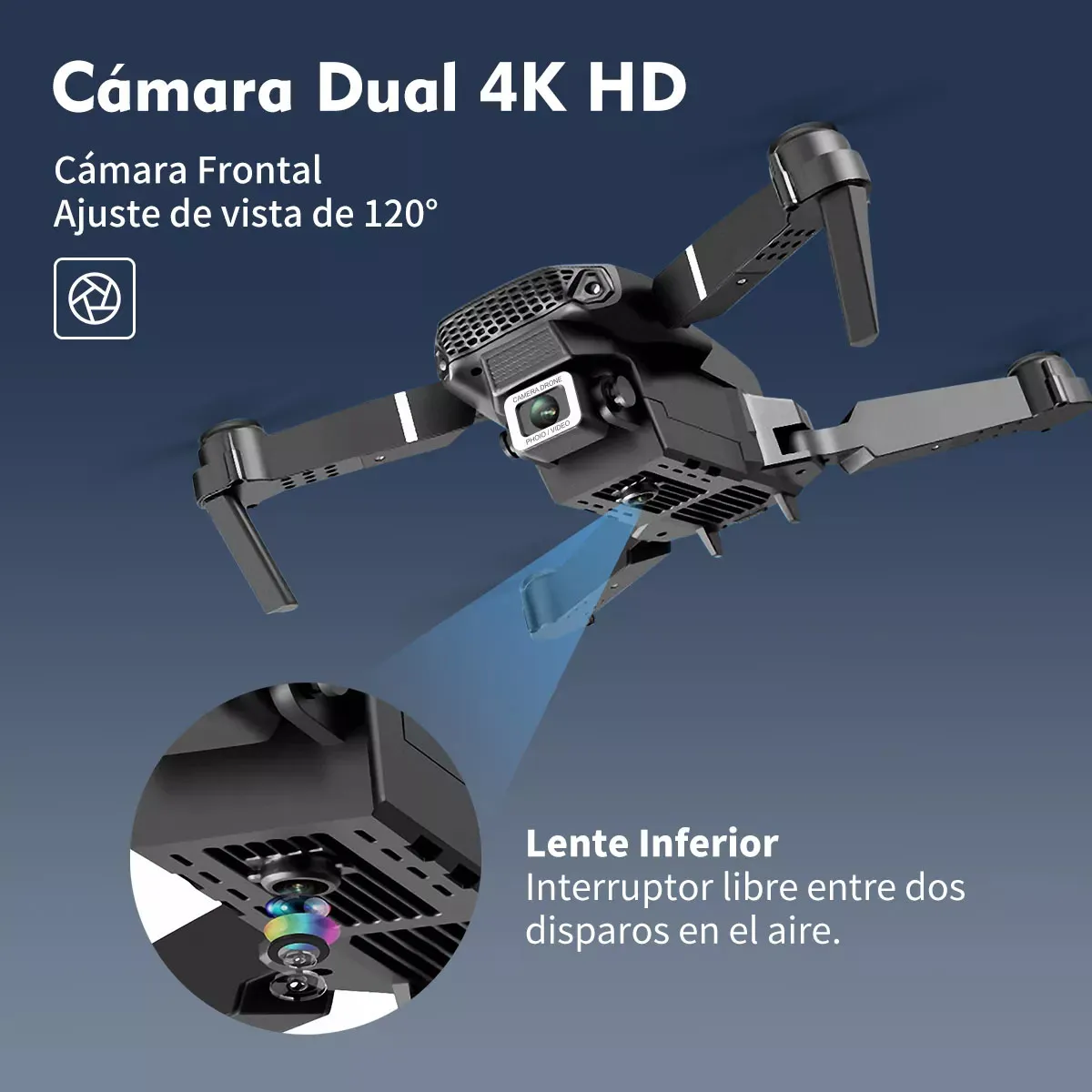 Foto 3 pulgar | Drone Con Dual Camara 4k Kimhi Mini Drone Portatil Plegable Alta Definicion Control Remoto Via App 2.4ghz Giro 3