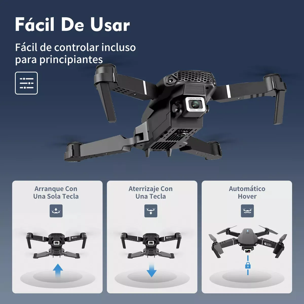 Foto 4 pulgar | Drone Con Dual Camara 4k Kimhi Mini Drone Portatil Plegable Alta Definicion Control Remoto Via App 2.4ghz Giro 3
