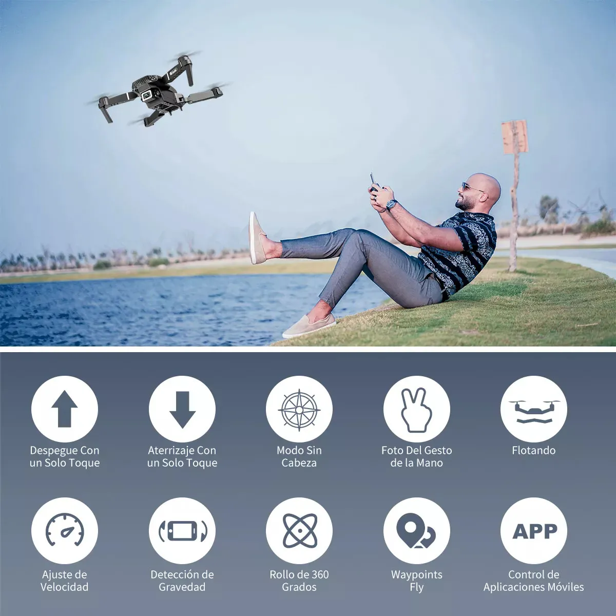 Foto 7 pulgar | Drone Con Dual Camara 4k Kimhi Mini Drone Portatil Plegable Alta Definicion Control Remoto Via App 2.4ghz Giro 3