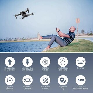 Foto 6 | Drone Con Dual Camara 4k Kimhi Mini Drone Portatil Plegable Alta Definicion Control Remoto Via App 2.4ghz Giro 3