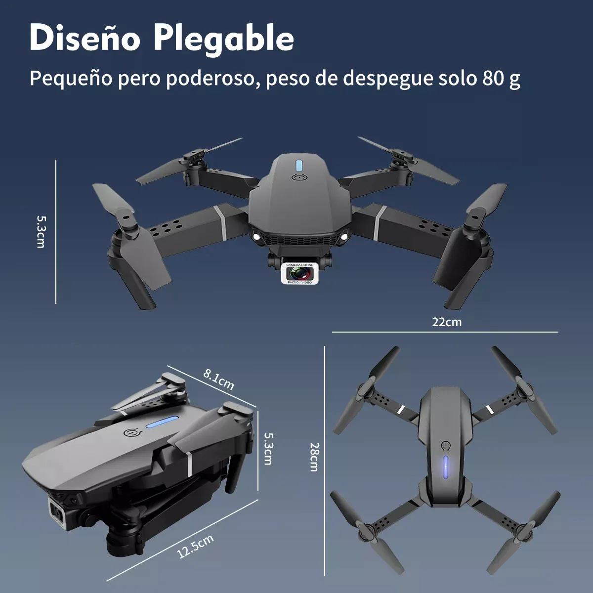 Foto 8 pulgar | Drone Con Dual Camara 4k Kimhi Mini Drone Portatil Plegable Alta Definicion Control Remoto Via App 2.4ghz Giro 3