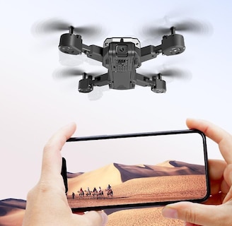 Foto 3 | Drone Baoji, Cámara Dual Plegable Para Fotografía Aérea Hd, Color Negro - Venta Internacional.